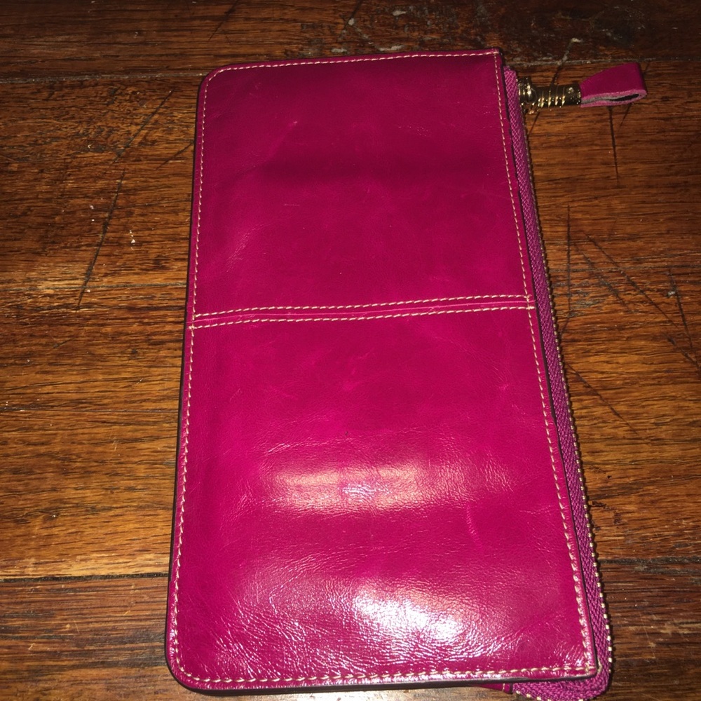 Women Leather Purse Clutch Zipper Wallet Bag Card Holder Pink Red